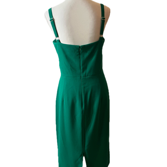 Dress The Population Plus Size XXL Emerald Green Cutout Cocktail Midi Dress - Picture 2 of 5